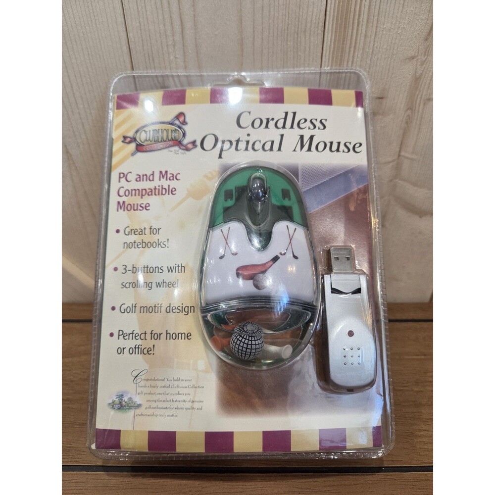Golf Golfing Clubhouse Cordless Optical Mouse PC & Mac
